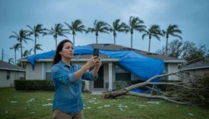 Reclamar seguro después de un huracán en Florida — familia documenta daños de su casa · Sebanda Insurance